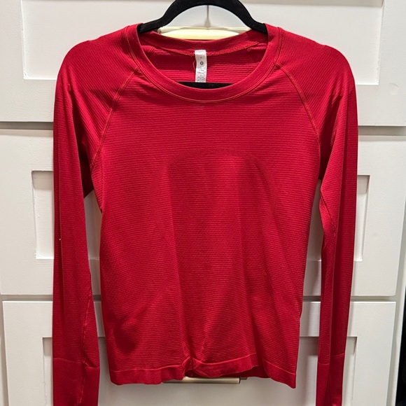 lululemon athletica Tops - lululemon athletica Vibrant Red Long Sleeve Tee